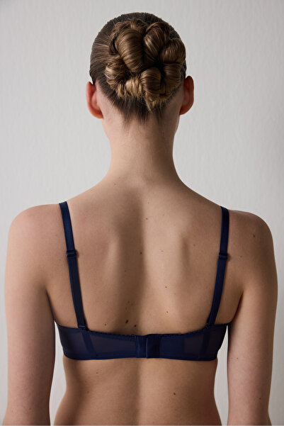 Penti Σουτιέν Lotus Broderie Navy Blue χωρίς λουράκια