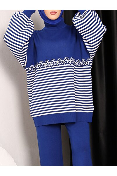 Modamorfo Сітчаста вишита смугаста трикотажна туніка - Saks