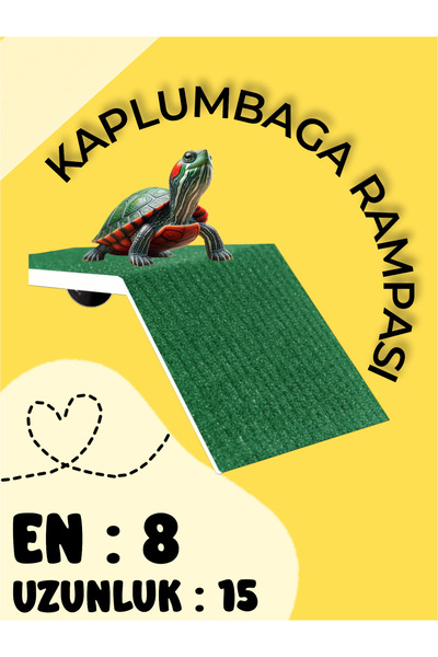 Akvaryum Kaplumbağa Rampası ( Koyu Yeşil × S BOY - 8*15 ) Kaplumbaga Kayası Kaplumbaga Güneşlenme Alanı