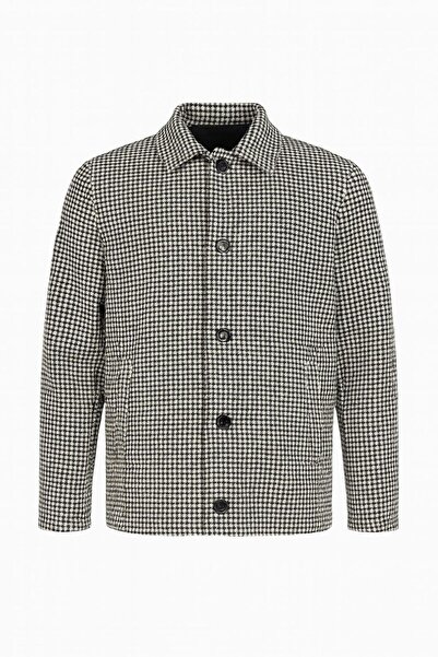 BERMUDA Men's Comfortable Fit Short Patterned Cashmere Coat