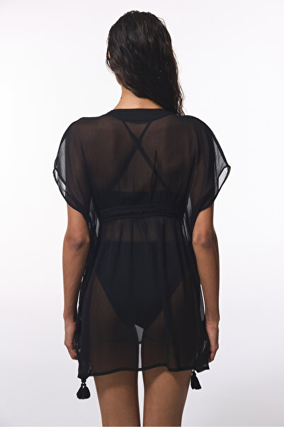 Penti Black Basic Chiffon V-Neck Mini Kaftan