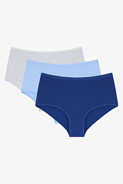 Penti Blue Dream Cotton 3-Piece Highwaist Multicolor Slip Panties