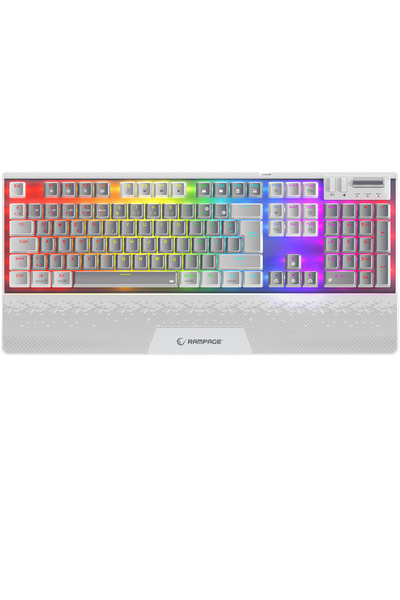 Rampage Carbon Pro Gb Bluetooth Klavye Şarjlı Wifi Kablosuz Klavye Rgb Red Mekanik Klavye Oyuncu Klavyesi