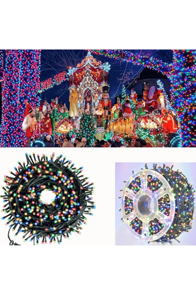 OEM Christmas Installation 100 Meters, 480 LED, 8 Lighting Modes, Multicolor Light, Dark Green Wire