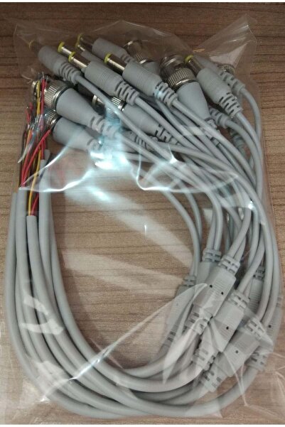 FREE 10 Adet Hazır Bnc + Dc Power Jak Konnektör Cctv Ahd Tvı Y Kablo