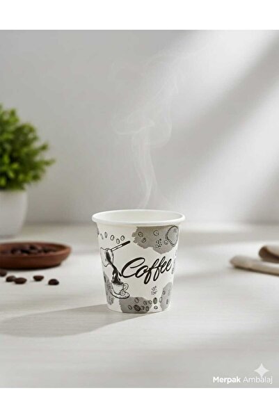 Merpak Ambalaj Karton Bardak 2,5 Oz 200 Adet Kahve Bardağı Küçük Bardak Türk Kahvesi Bardağı Espresso Bardağı