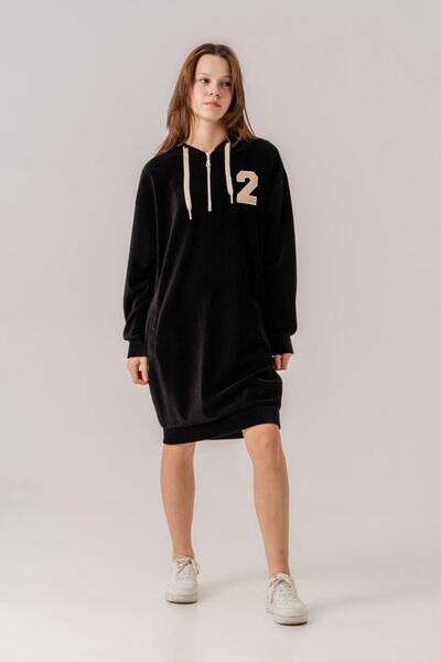 HAUSEkids 8-15 godina Moncelo de Velvet haljina za devojčice -Crna-