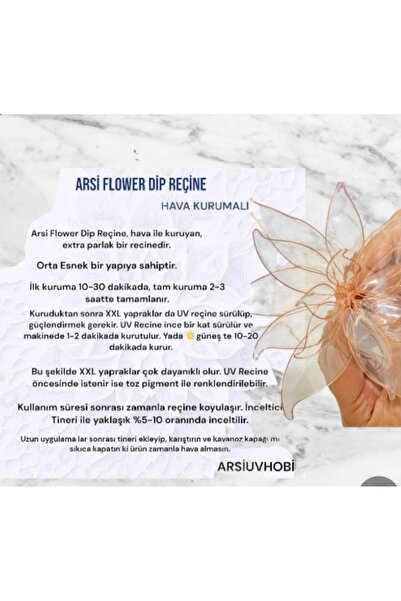ARSİ Arsi Flower Dip Hava Kurumalı Epoksi Reçine 200 ml
