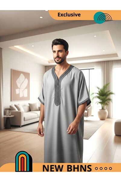 ALFASSIYAH Men's Shirt, Nightgown, Moroccan Thobe, Comfort Luxury Men's Gifts House Dress Comfort Moroccan Shirt, Men's Thobe Seven