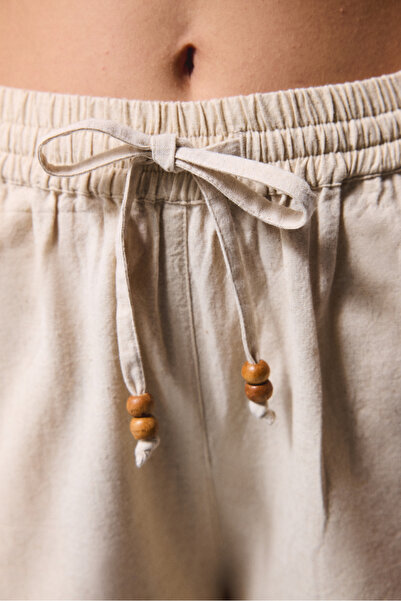 Penti Beige Boho Linen Trousers