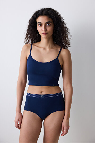 Penti Removable Padded Crop Navy Blue Tank Top