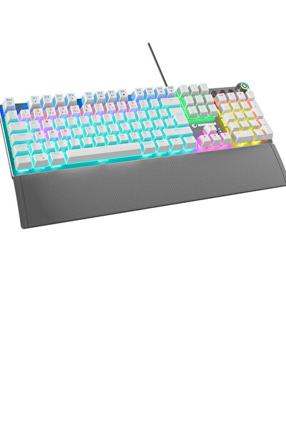 Rampage Kb-r28 Blade Plus Mekanik Klavye Gökkuşağı Türkçe Red Switch Mekanik Oyuncu Klavyesi-beyaz