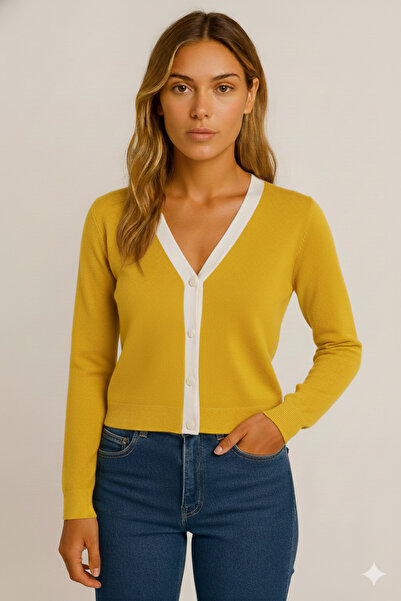 VAKKUM HIRKA DÜĞMELİ CAMEL SARISI