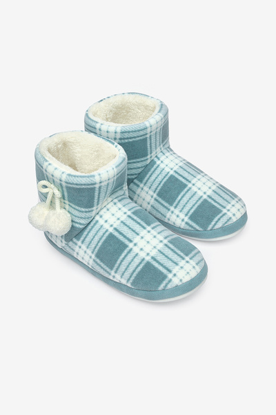 Penti Checked Light Green Home Boots