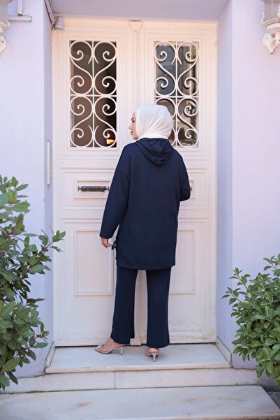 N.S NEVA STYLE Διπλό Σετ Μπλε Ναυτικό Χιτζάμπ με κουκούλα 17431L