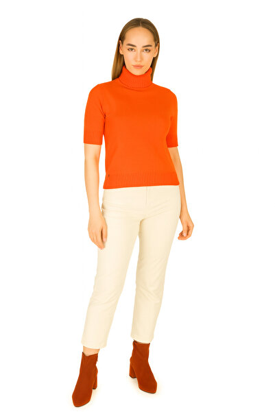 BLU Tam Balıkçı Yaka Kısa Kol Triko Bluz