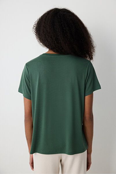 Penti Μπλουζάκι Khaki Crew Neck Regular Fit Modal T-shirt