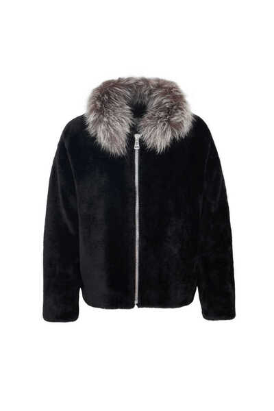 Tergan Siyah Tekstil Kadın Kürk Mont - K23KKM320373-R32