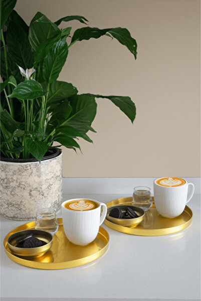 Sarkap Home 2'li Derin Bistro Sunumluk Tepsi - Gold