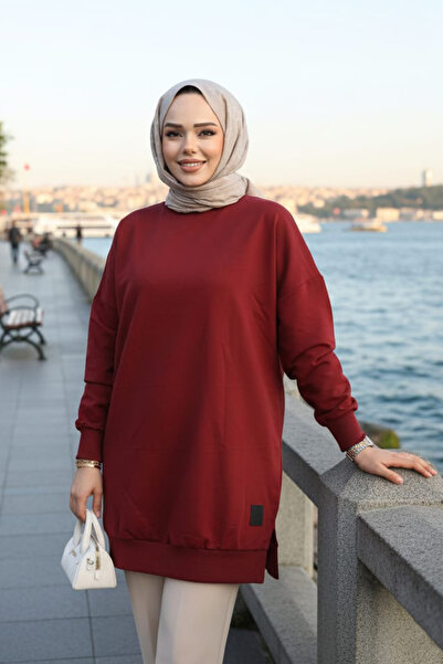 Neva Style Burgundy Hijab Tunic (30644Br)