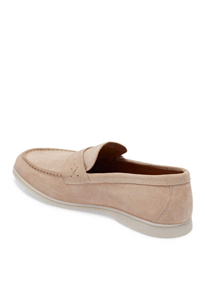 Tergan Bej Hakiki Süet Deri Erkek Loafer - E24I1AY56788-B79