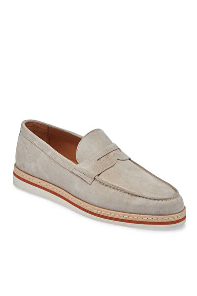 Tergan Bej Hakiki Süet Deri Erkek Loafer - E24I1AY56643-B79