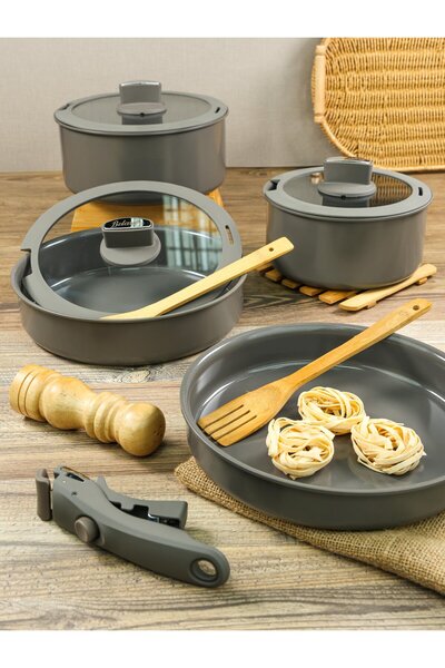 naturelove Easy Cook Anthracite 8 Piece Cookware Set, Luxury Premium Quality ...