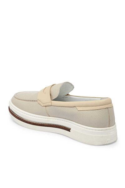 Tergan Bej Hakiki Deri Erkek Loafer - E24I1AY56706-B19