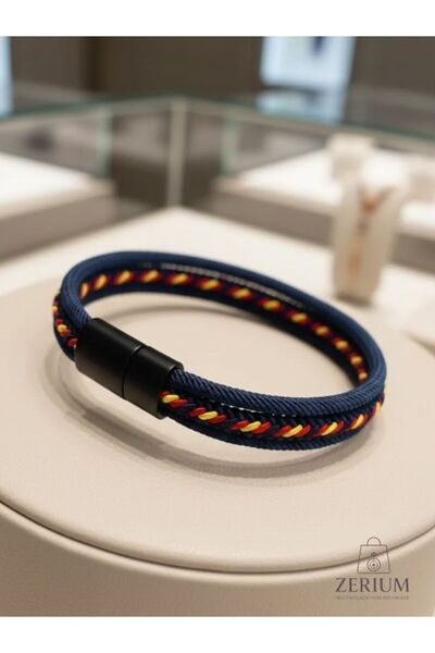 ZERİUM Premium Örme Kordon Bileklik - Modern ve Sportif Paraşüt İpi Bileklik Mavi