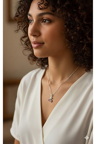 Jewerly قلادة الكرز اللامعة للنساء