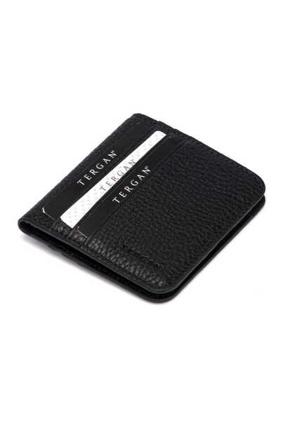 Tergan محفظة رجالية من الجلد الطبيعي باللون الأسود - S1CE00001639-D3H