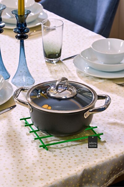 Edora Home Πυρίμαχο σουπιά με πράσινο ίσιο ραβδί, ματ πάγκου - μεταλλικό ανοξ...