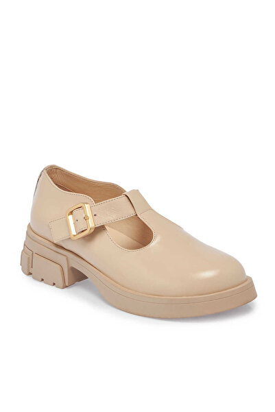 Tergan Nude Hakiki Rugan Deri Kadın Casual Ayakkabı - K24S1AY67687-M3G