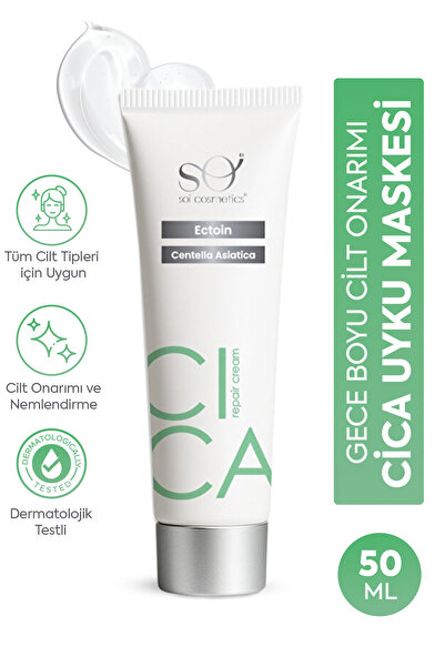 SOI Cosmetics Cica Onarıcı Bakım Kremi 50ml - Su Bazlı Bariyer Güçlendirici v...
