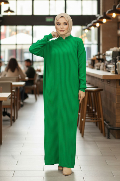 Neva Style Πράσινο Μαντίλι Πλεκτό Φόρεμα 20161Y