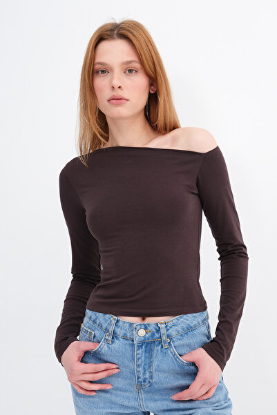 Addax Asymmetric Collar Blouse B1668-T11