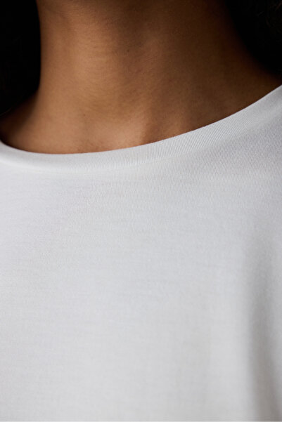 Penti Modal Crop Off-White T-Shirt
