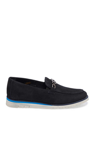 Tergan Lacivert Hakiki Nubuk Deri Erkek Loafer - E24I1AY56783-C39