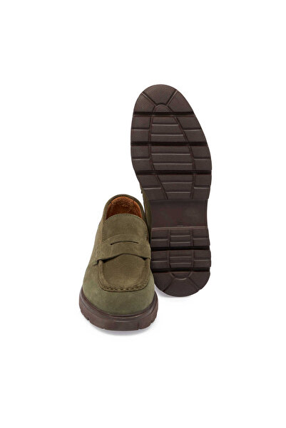 Tergan Haki Hakiki Süet Deri Erkek Loafer - E24S1AY56930-J86