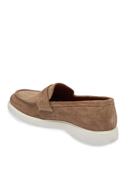 Tergan Bej Hakiki Süet Deri Erkek Loafer - E24I1AY56785-B79