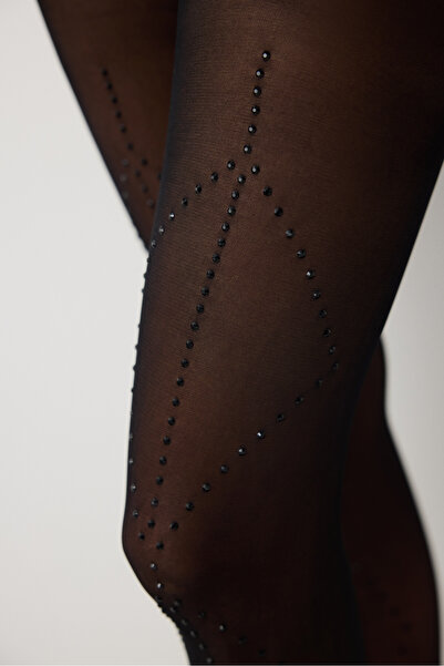 Penti Dimaond Cross Black Pantyhose