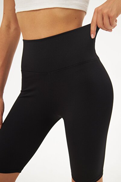 comstar Women's Fitil Toning Stretchy Basic Black Leggings Shorts