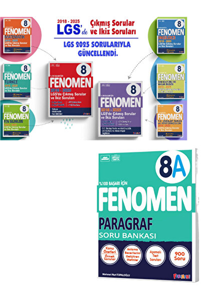 Efsane Yayınları 8.Sınıf Fenomen 2018 - 2025 LGS'de Çıkmış Sorular + 8.Sınıf ...