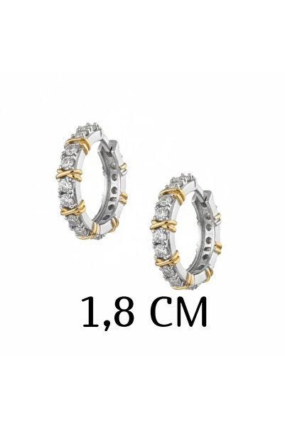 POKAK أقراط دائرية من الفولاذ مرصعة بالترتر XOXO