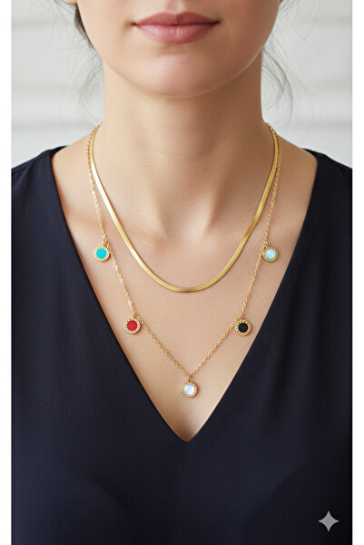 Jewerly Women's Vibrant Colorful Combination Necklace
