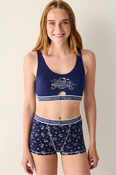 Penti Removable Padded Navy Blue Top - Sanrio Collection