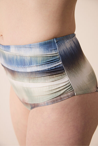 Penti Dalia mehrfarbiger Bikini-Unterteil mit hoher Taille und Raffung