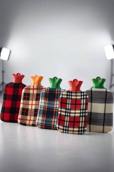 nistabolje Büyük Boy Sıcak Su Torbası Kauçuk Termofor Polar Kılıflı 2 Litrelik Sıcak Soğuk Kompres Su Torbası