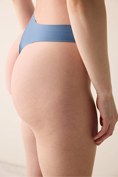 Penti Invisible Laser Cut Lace Dark Blue Thong Panties