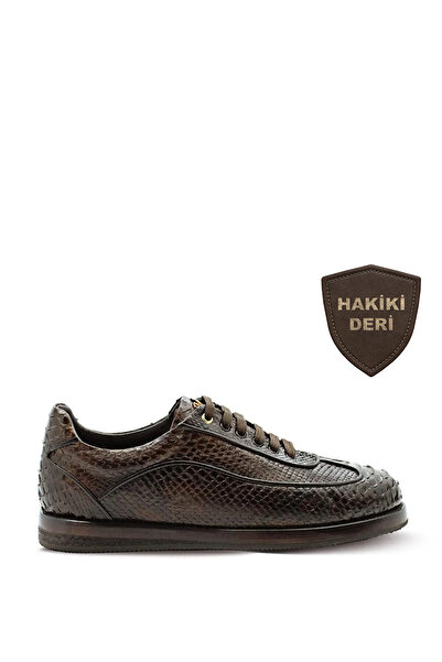 Vario جلد طبيعي برباط ونعل مطاطي Z150 ORJ.PİTON KAHVE (بني بايثون أصلي)